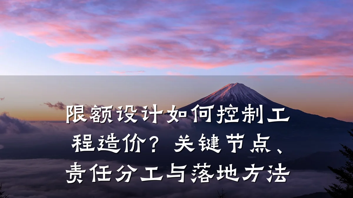 限额设计如何控制工程造价?关键节点、责任分工与落地方法