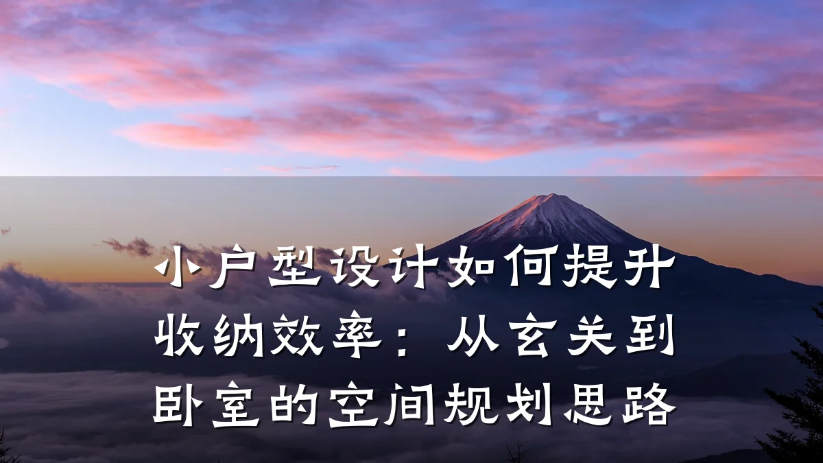 小户型设计如何提升收纳效率:从玄关到卧室的空间规划思路