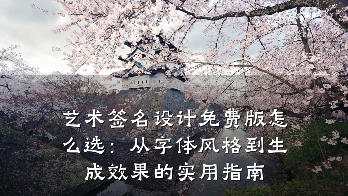 艺术签名设计免费版怎么选:从字体风格到生成效果的实用指南