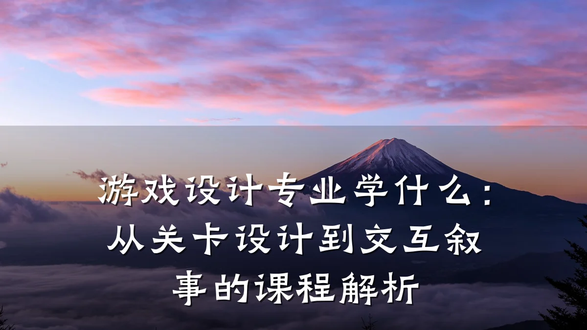 游戏设计专业学什么:从关卡设计到交互叙事的课程解析