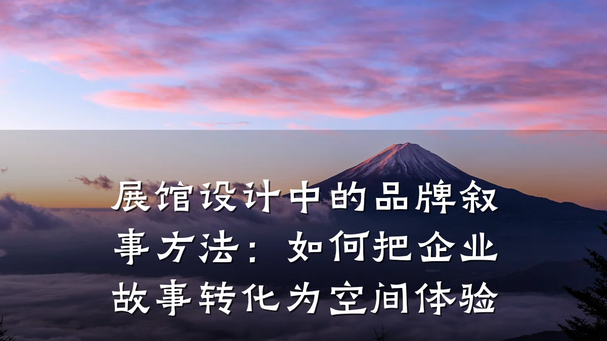 展馆设计中的品牌叙事方法:如何把企业故事转化为空间体验