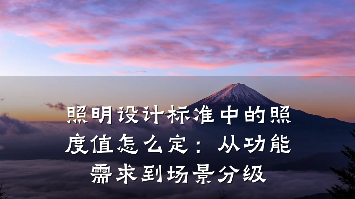 照明设计标准中的照度值怎么定:从功能需求到场景分级