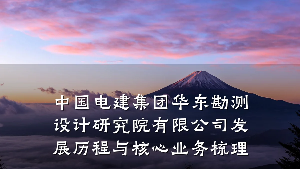 中国电建集团华东勘测设计研究院有限公司发展历程与核心业务梳理