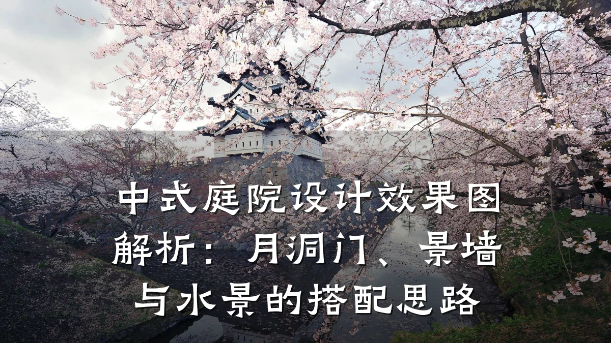 中式庭院设计效果图解析:月洞门、景墙与水景的搭配思路