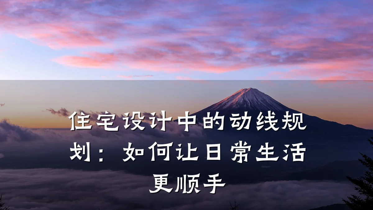 住宅设计中的动线规划:如何让日常生活更顺手