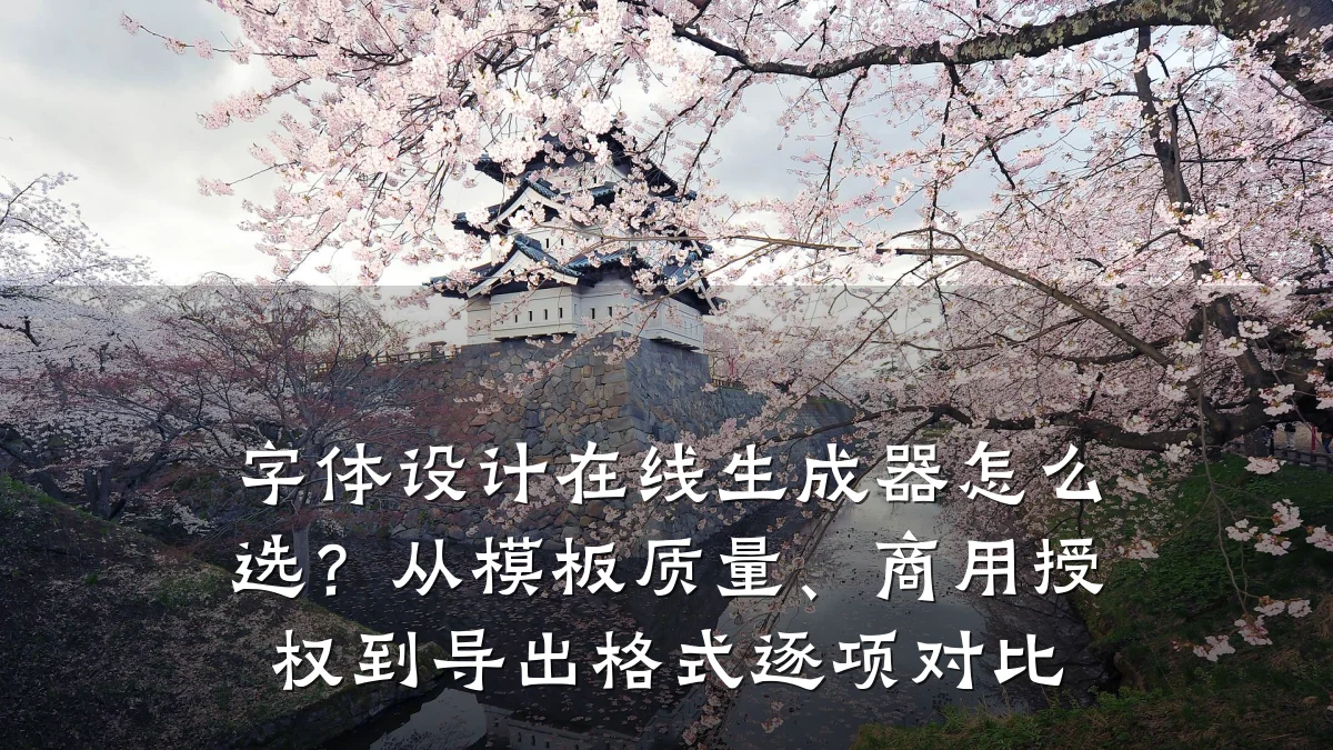 字体设计在线生成器怎么选?从模板质量、商用授权到导出格式逐项对比