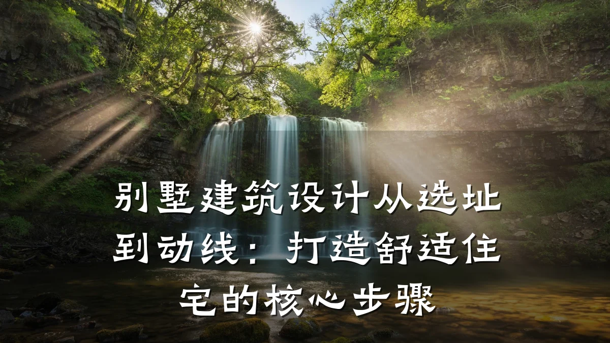 别墅建筑设计从选址到动线：打造舒适住宅的核心步骤