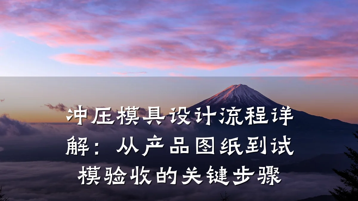 冲压模具设计流程详解:从产品图纸到试模验收的关键步骤