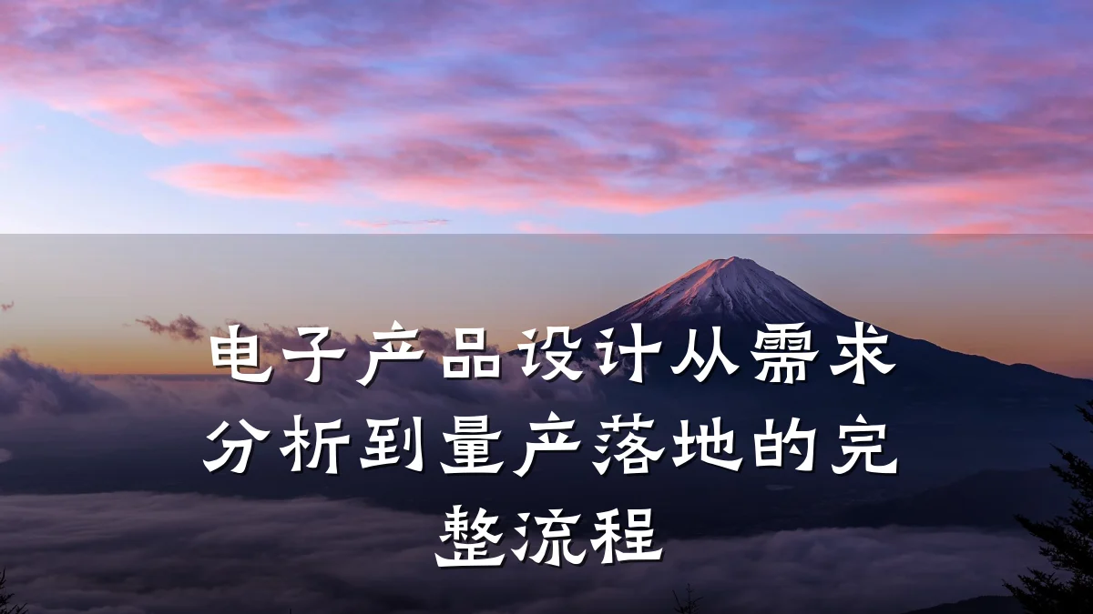 电子产品设计从需求分析到量产落地的完整流程