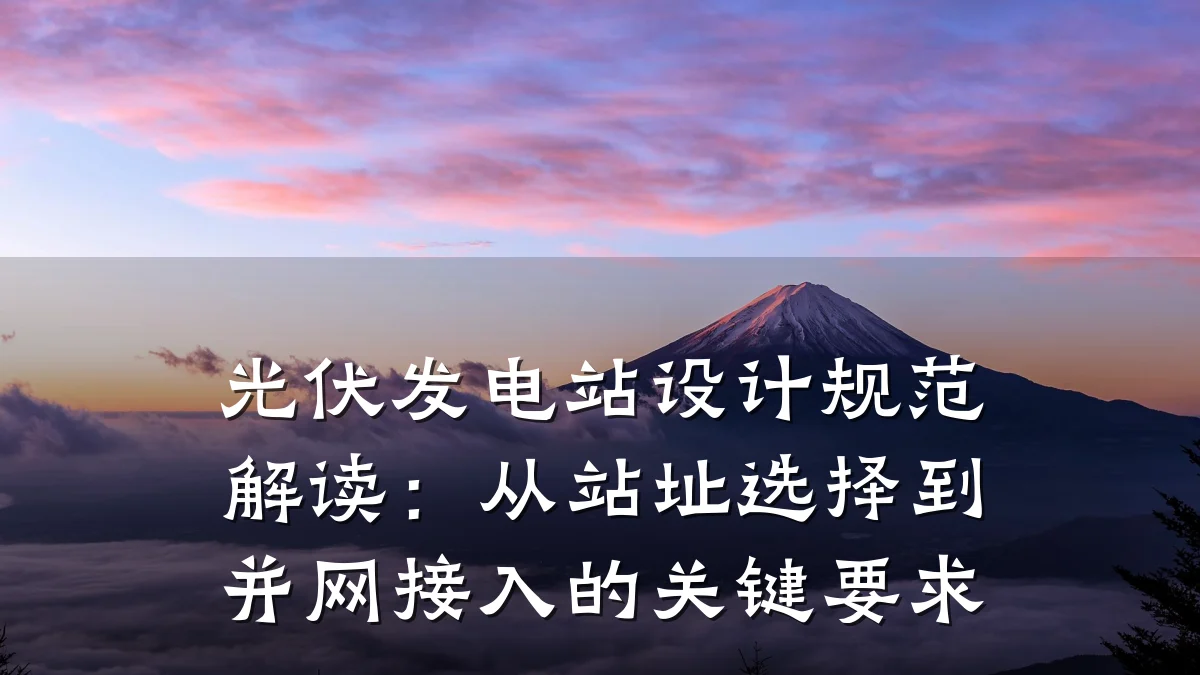 光伏发电站设计规范解读:从站址选择到并网接入的关键要求