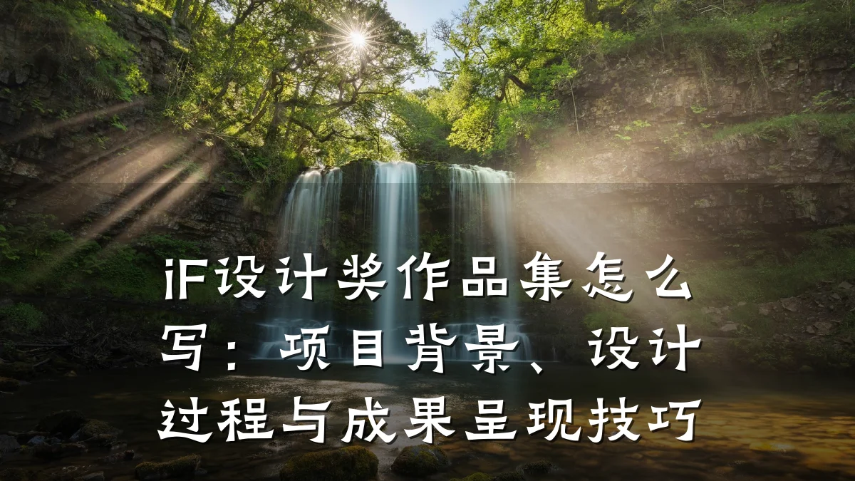 iF设计奖作品集怎么写:项目背景、设计过程与成果呈现技巧