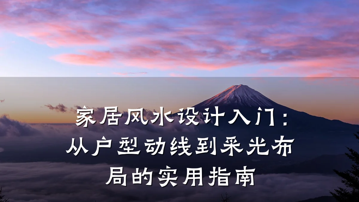 家居风水设计入门:从户型动线到采光布局的实用指南