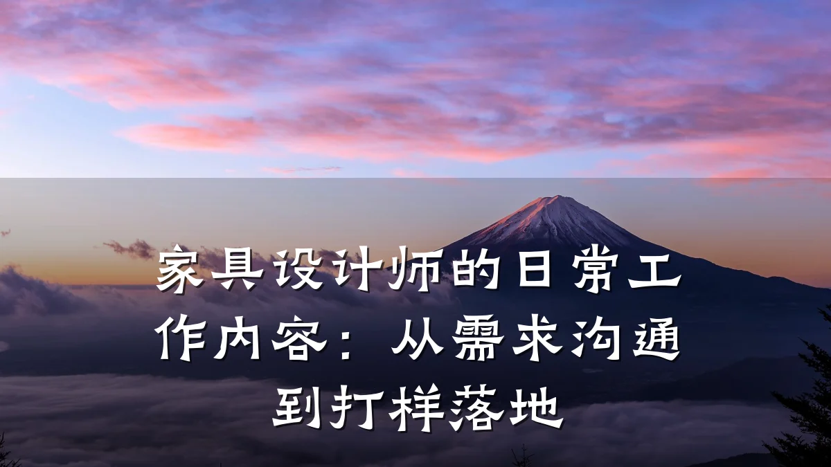 家具设计师的日常工作内容:从需求沟通到打样落地