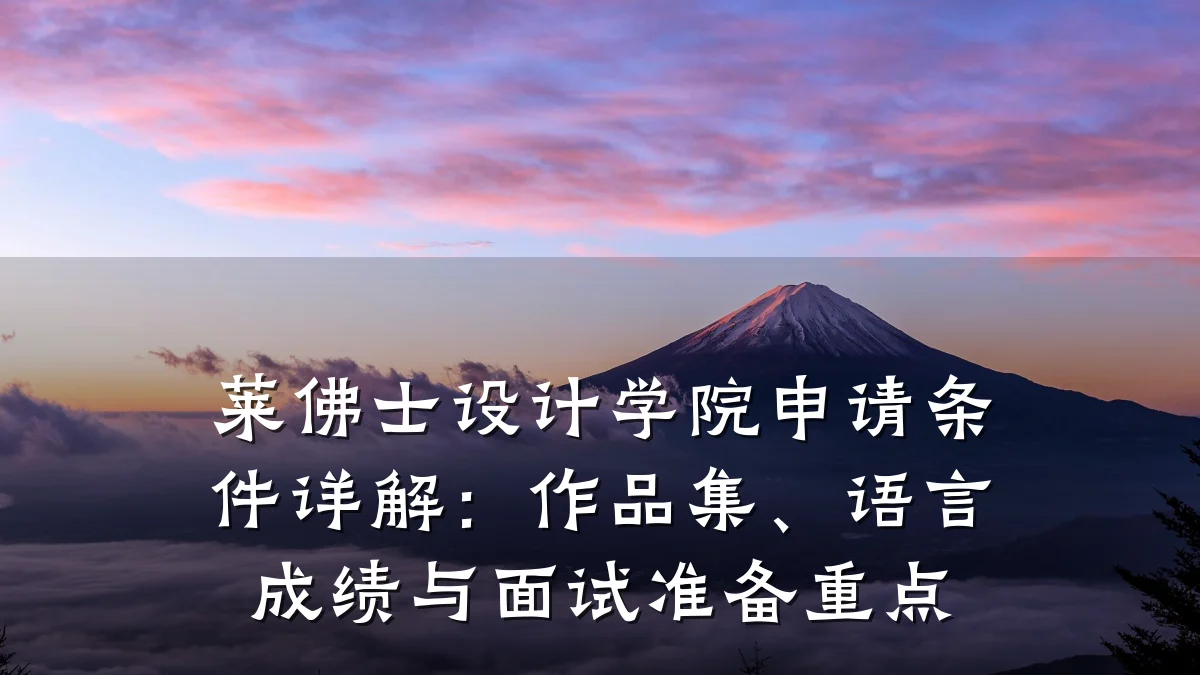 莱佛士设计学院申请条件详解:作品集、语言成绩与面试准备重点
