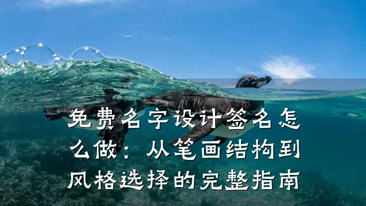 免费名字设计签名怎么做:从笔画结构到风格选择的完整指南