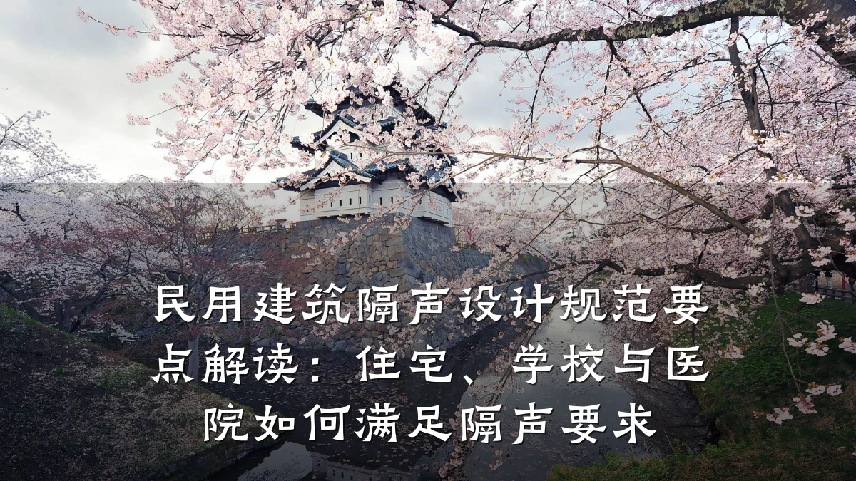 民用建筑隔声设计规范要点解读:住宅、学校与医院如何满足隔声要求