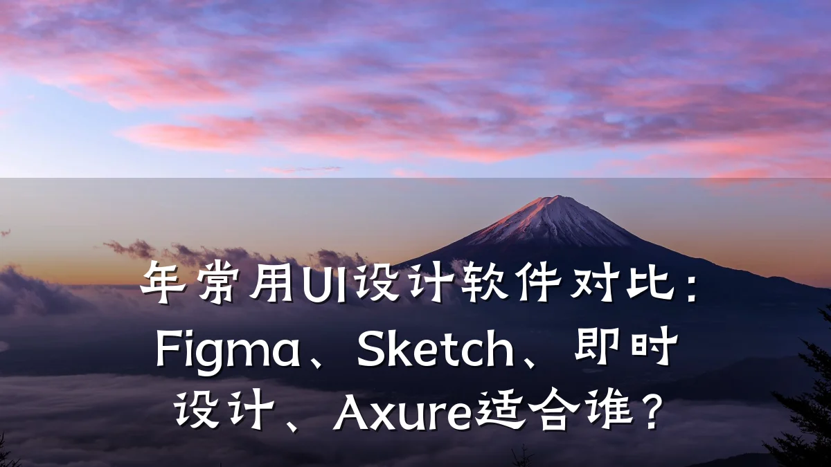 年常用UI设计软件对比:Figma、Sketch、即时设计、Axure适合谁?