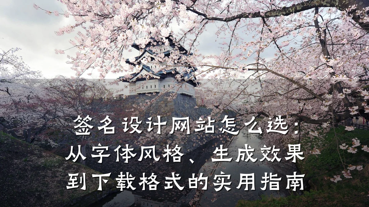 签名设计网站怎么选:从字体风格、生成效果到下载格式的实用指南