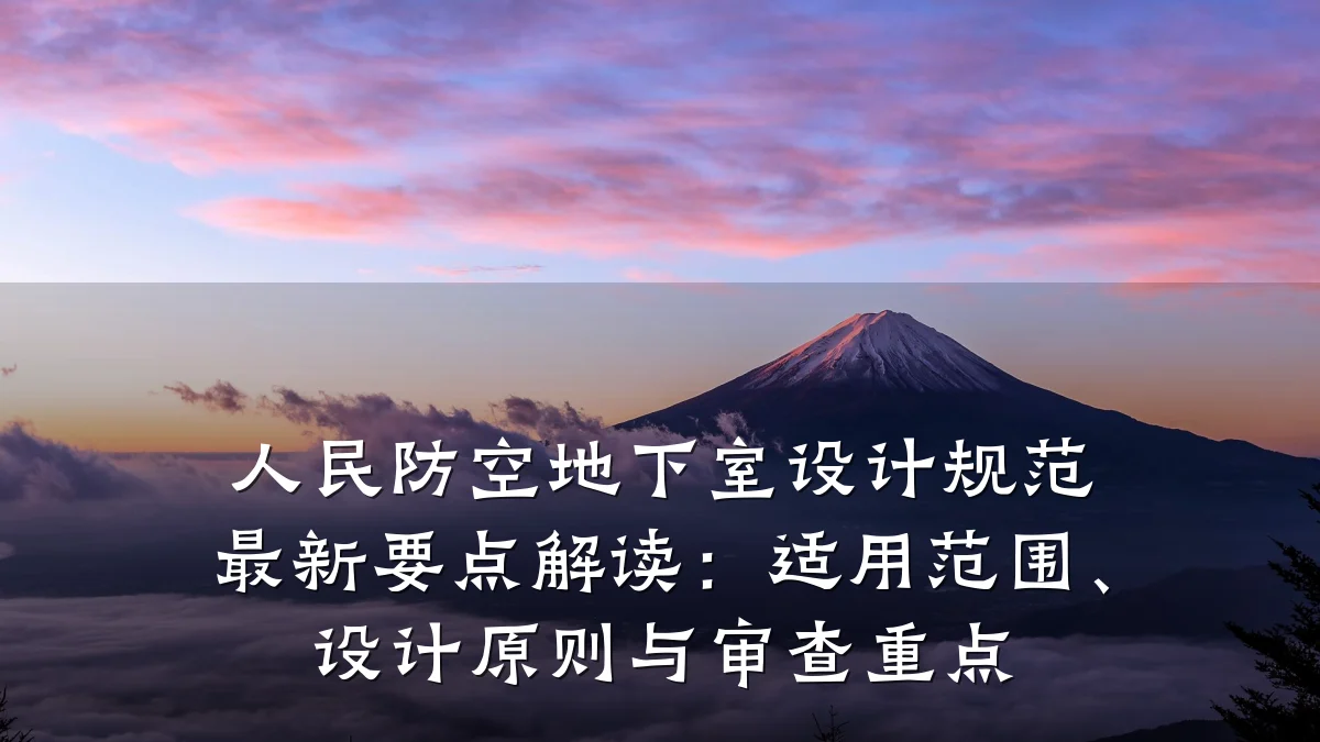 人民防空地下室设计规范最新要点解读:适用范围、设计原则与审查重点