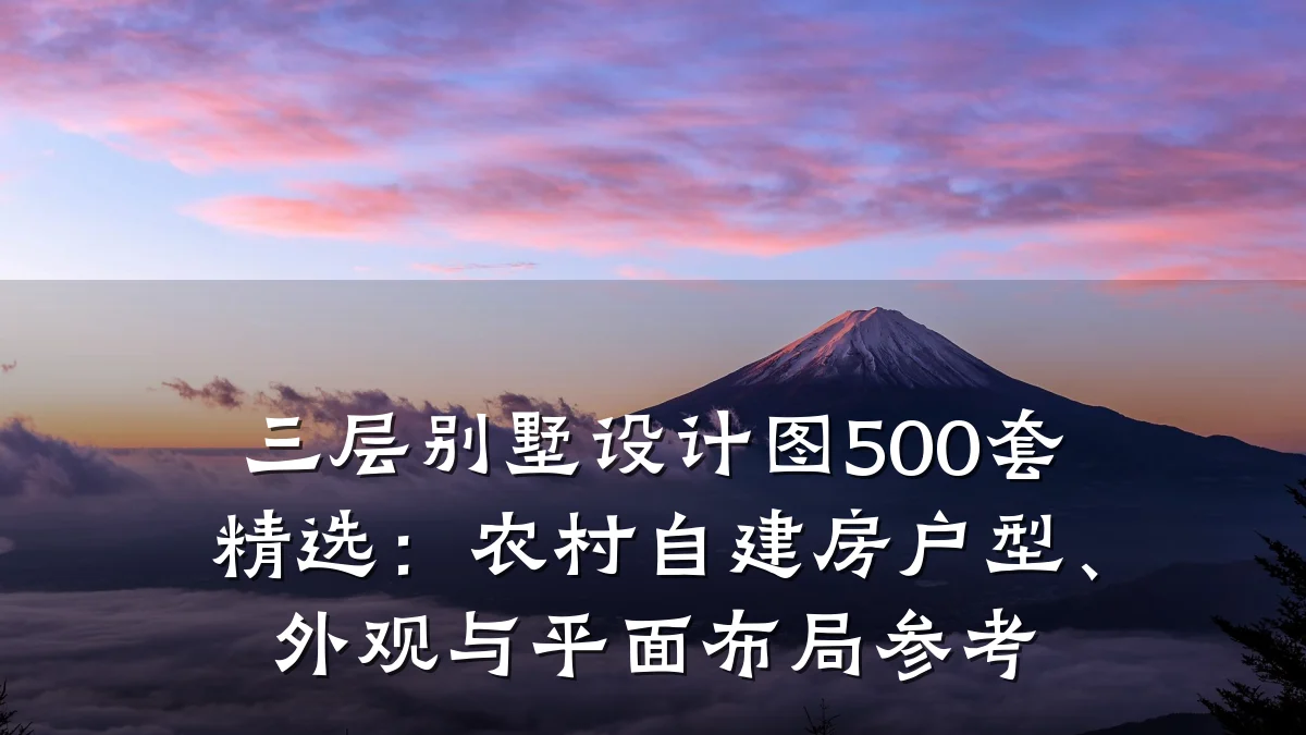 三层别墅设计图500套精选：农村自建房户型、外观与平面布局参考