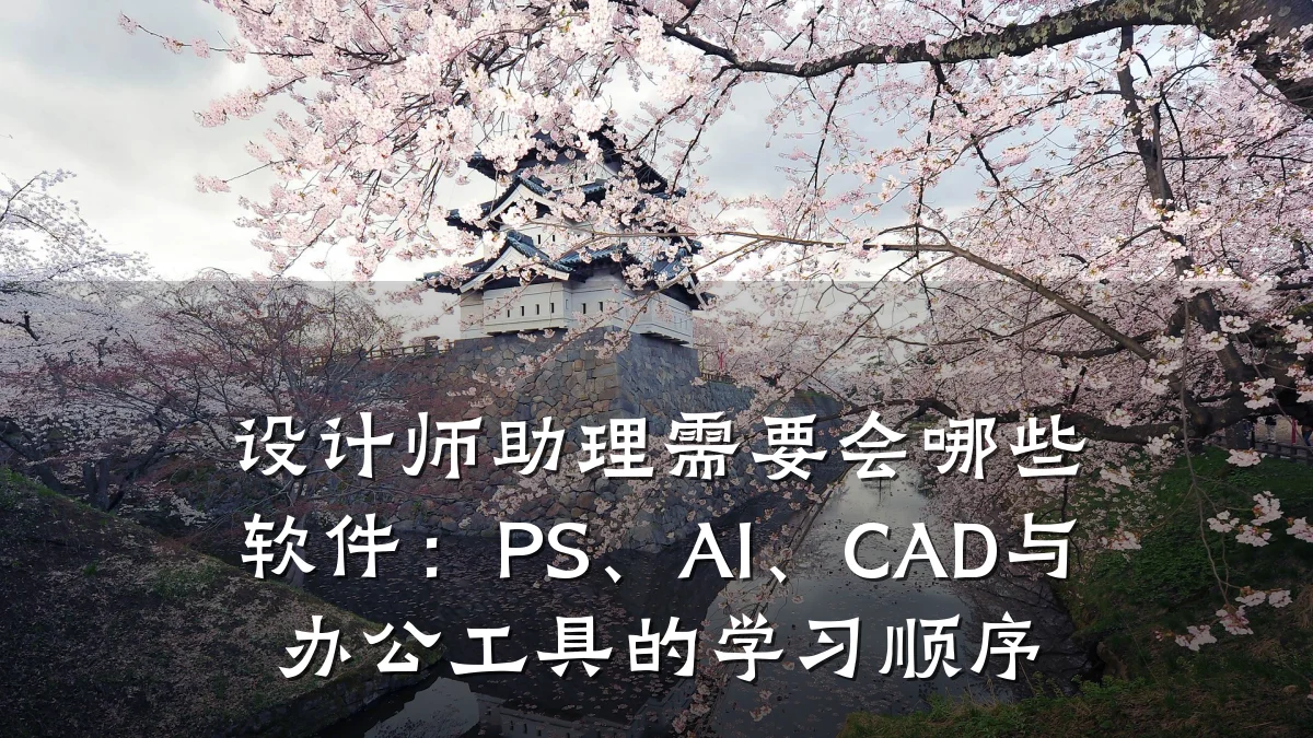 设计师助理需要会哪些软件:PS、AI、CAD与办公工具的学习顺序