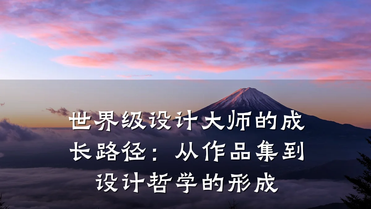 世界级设计大师的成长路径:从作品集到设计哲学的形成