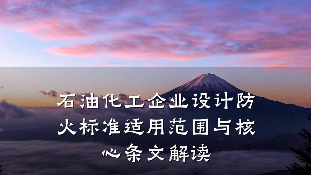 石油化工企业设计防火标准适用范围与核心条文解读