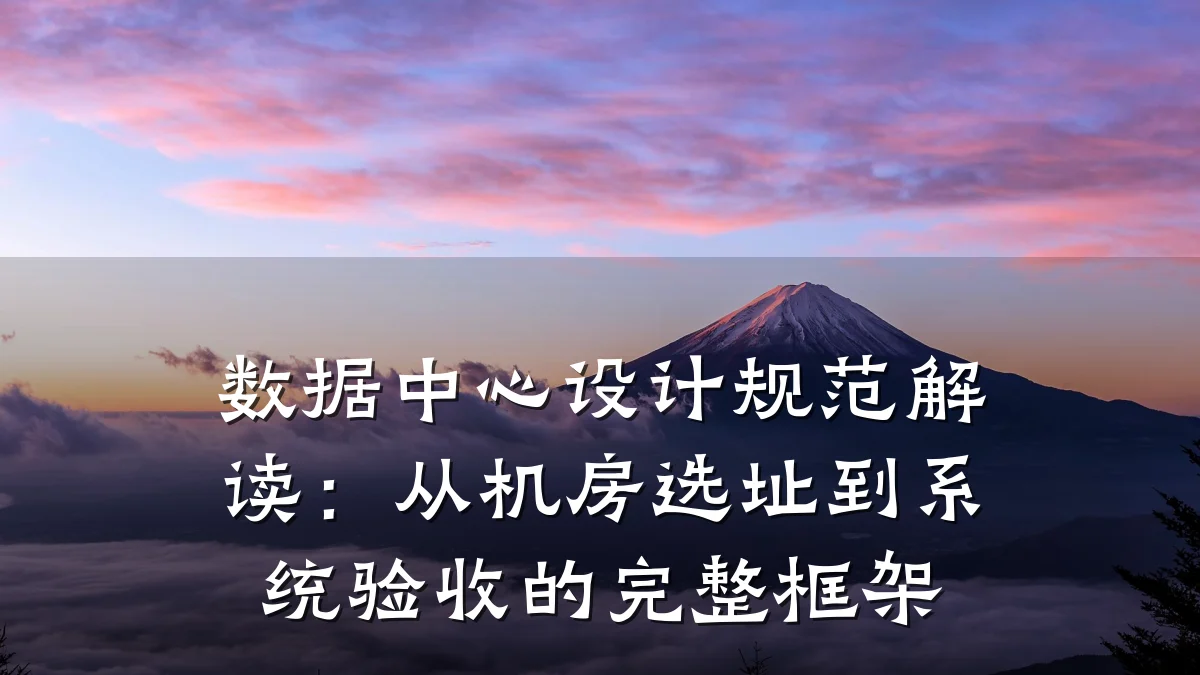 数据中心设计规范解读:从机房选址到系统验收的完整框架