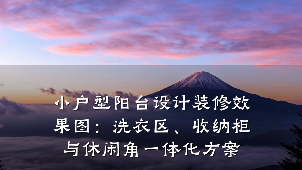 小户型阳台设计装修效果图:洗衣区、收纳柜与休闲角一体化方案