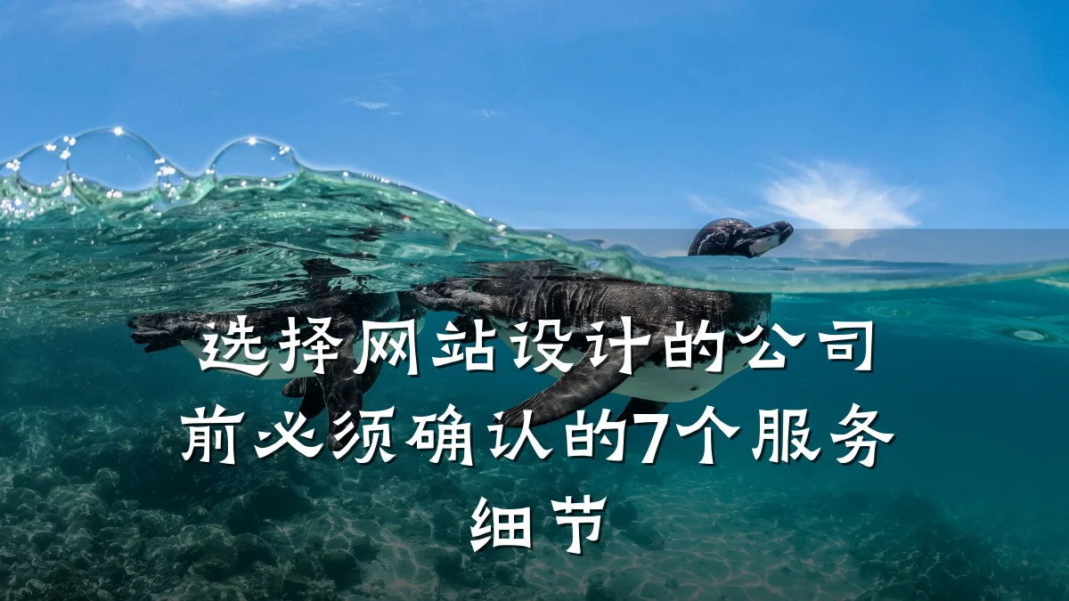 选择网站设计的公司前必须确认的7个服务细节