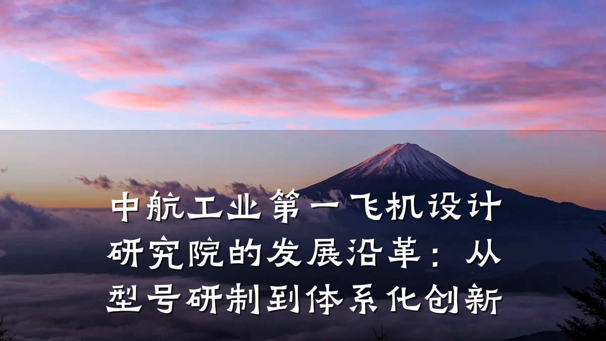 中航工业第一飞机设计研究院的发展沿革:从型号研制到体系化创新