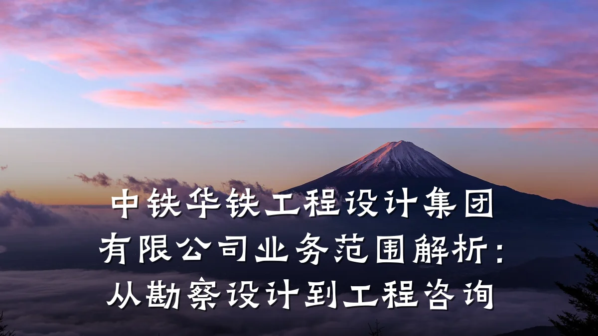 中铁华铁工程设计集团有限公司业务范围解析:从勘察设计到工程咨询