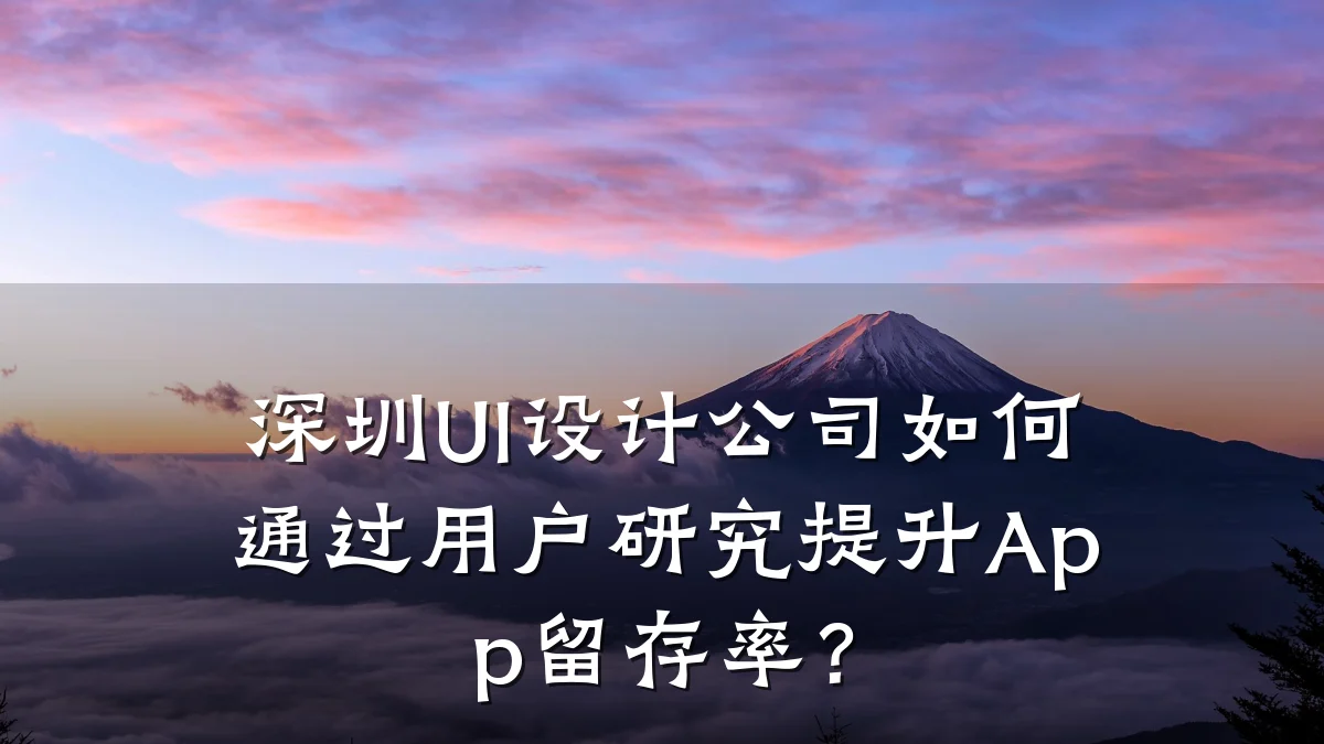 深圳UI设计公司如何通过用户研究提升App留存率?