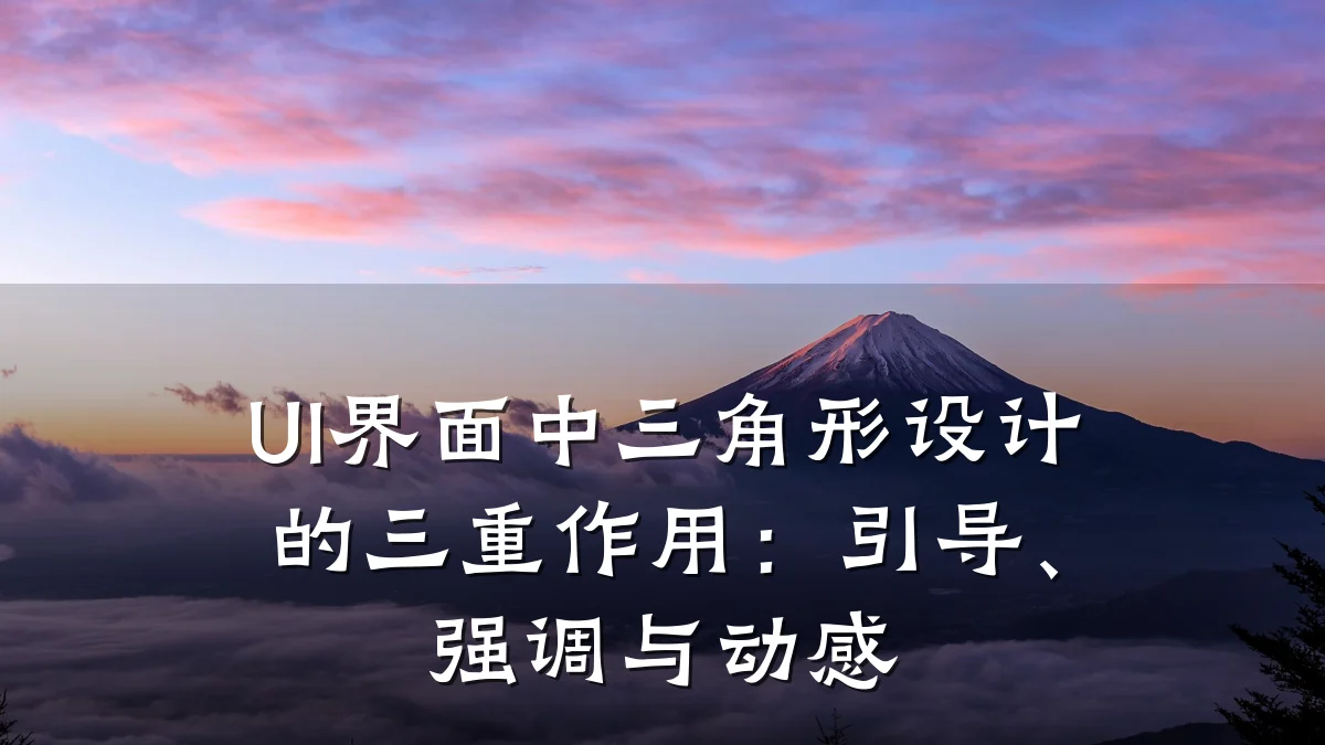 UI界面中三角形设计的三重作用:引导、强调与动感