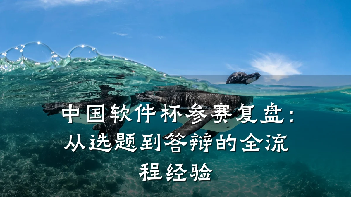 中国软件杯参赛复盘:从选题到答辩的全流程经验