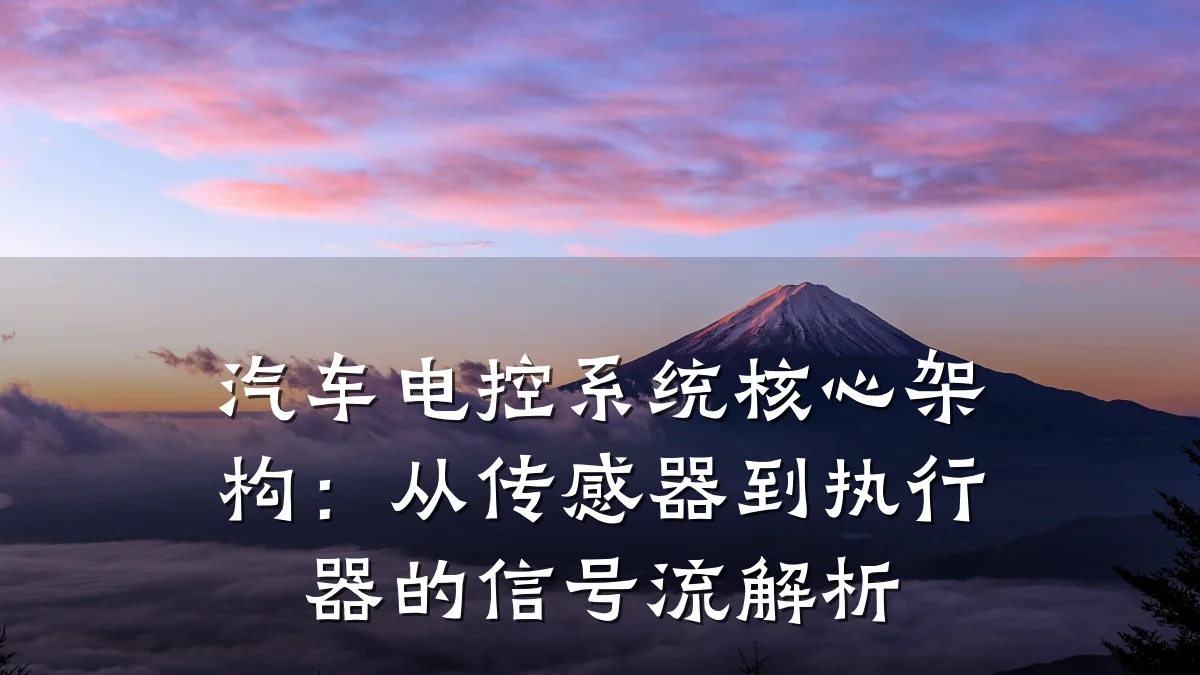 汽车电控系统核心架构:从传感器到执行器的信号流解析