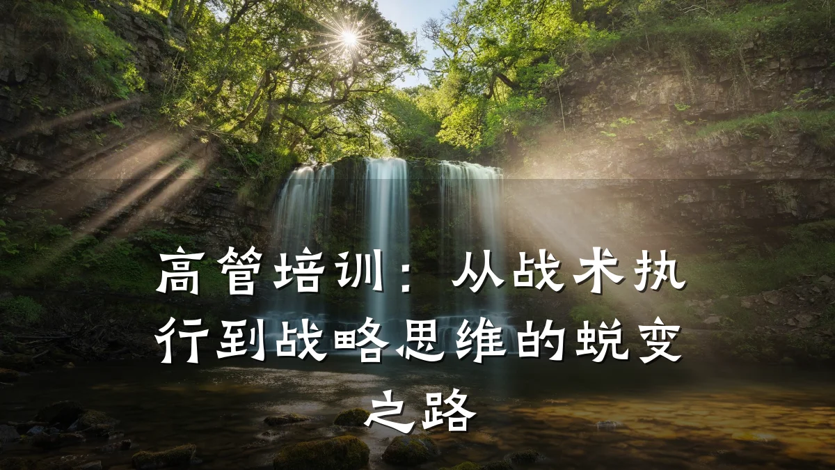 高管培训:从战术执行到战略思维的蜕变之路