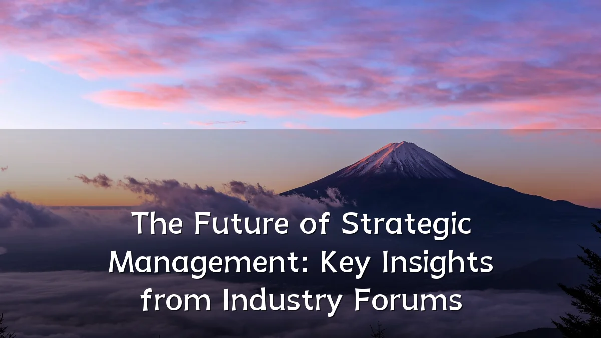 The Future of Strategic Management: Key Insights from Industry Forums