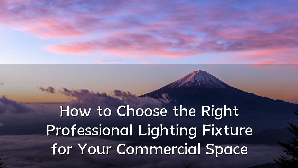 How to Choose the Right Professional Lighting Fixture for Your Commercial Space