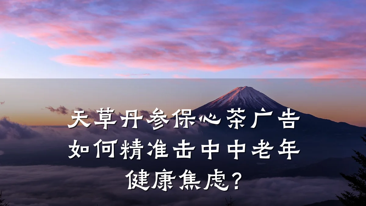 天草丹参保心茶广告如何精准击中中老年健康焦虑?